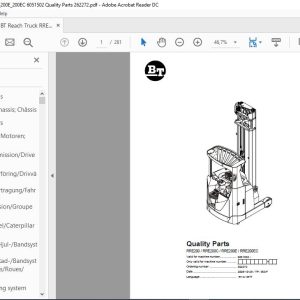 BT Reach Truck Series RRE200200C200CC200ECC200E200EC Quality Parts 1