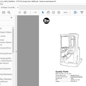 BT Reach Truck Series RR N1N2N3C14DC Quality Parts 1