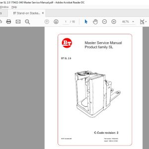 BT Stand on Stacker SL 20 170422 040 Master Service Manual
