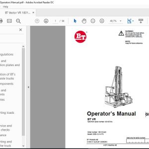 BT Vector VR 180115 040 Operators Manual 1