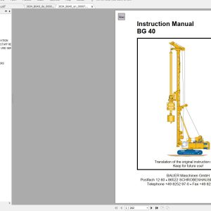 Bauer Foundation Machine Service Manual Instruction Schematic Manual DVD0 1