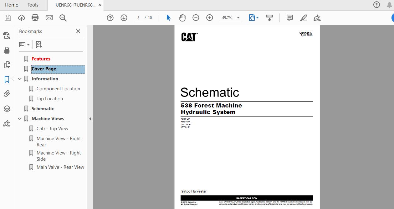 CAT 538 HBS1 UP Forest Machine HydraulicElectrical System 2
