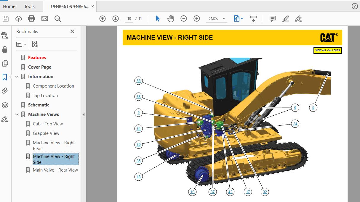 CAT 538 HBS1 UP Forest Machine HydraulicElectrical System 6