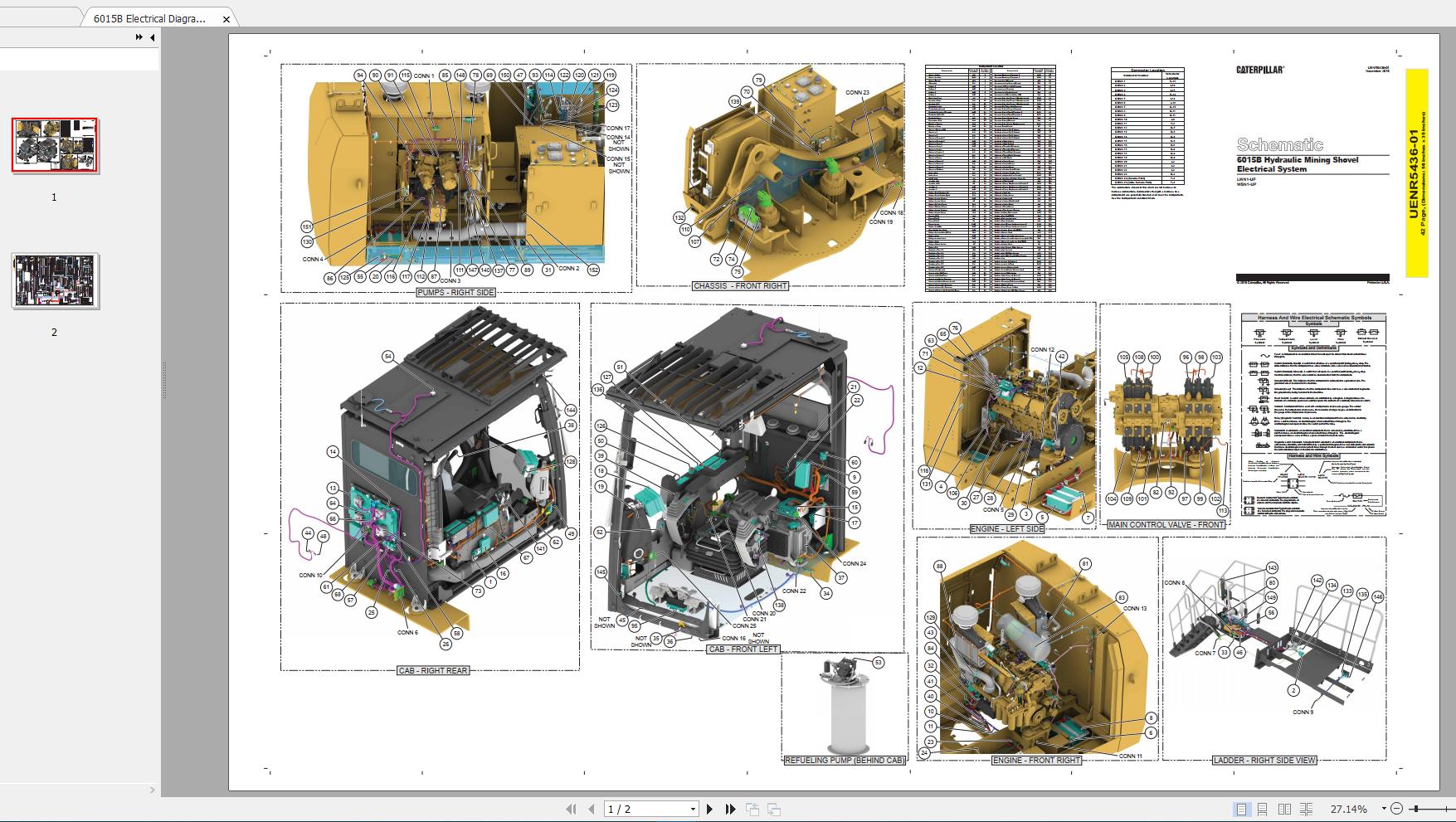 CAT 6015B Excavator Hydraulic and Electrical Diagram1