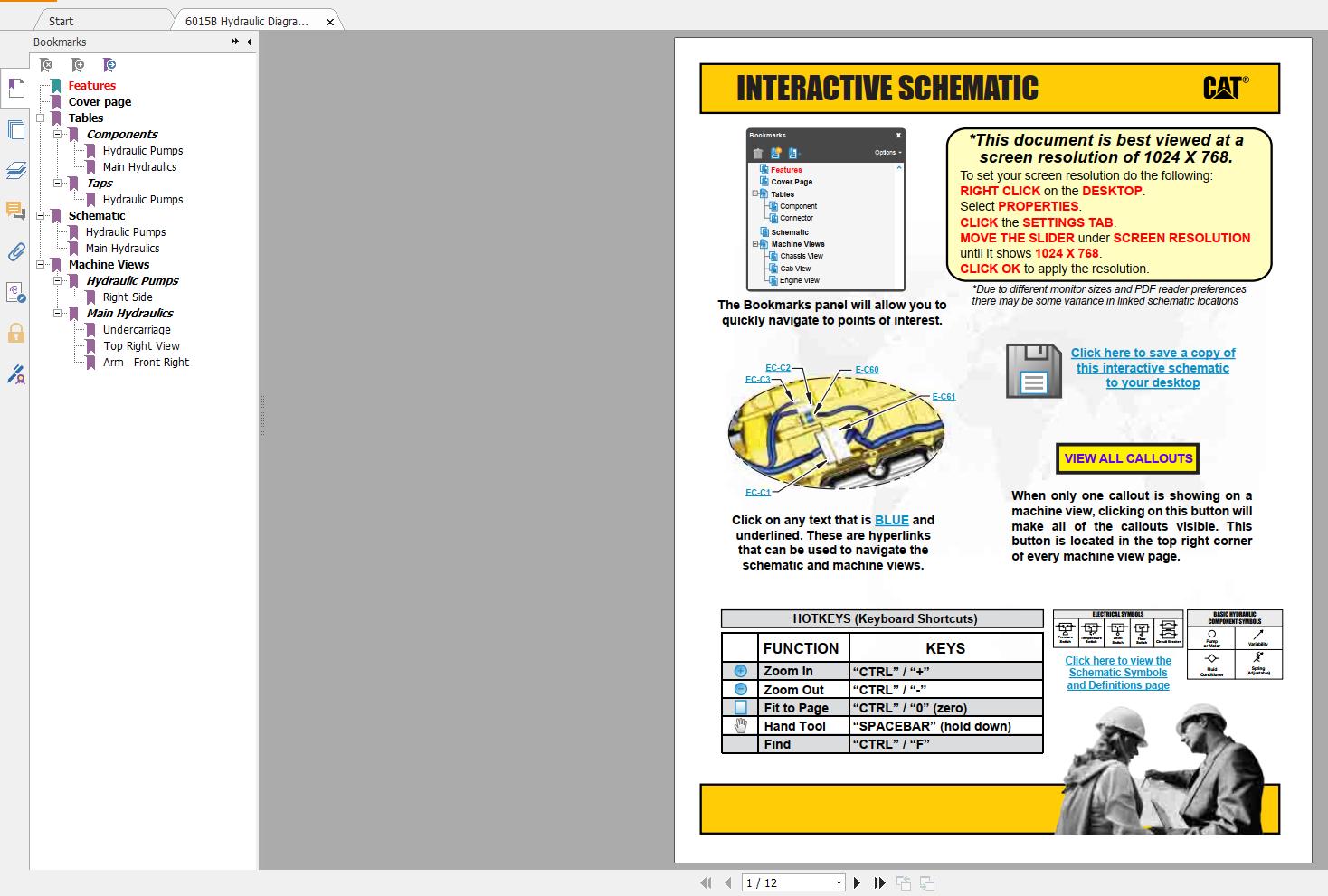 CAT 6015B Excavator Hydraulic and Electrical Diagram3