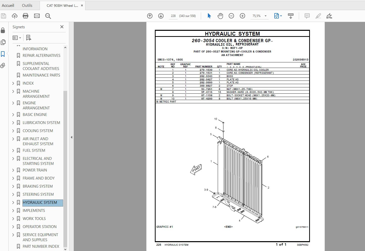 CAT 908H Wheel Loader MXF1 UpCJS1 Up SEBP4582 Parts Manual 4