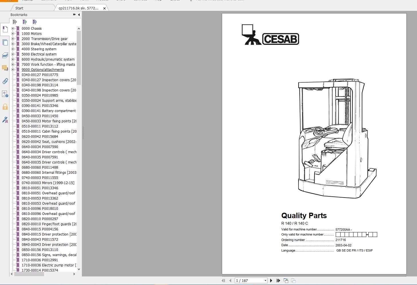 CESAB FORKLIFT REACH TRUCKS PART MANUALS3