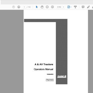 Case IH Tractors A AV Owners Manual1004045R2 1