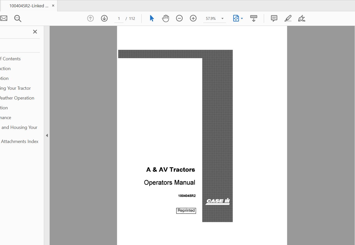 Case IH Tractors A AV Owners Manual1004045R2 1