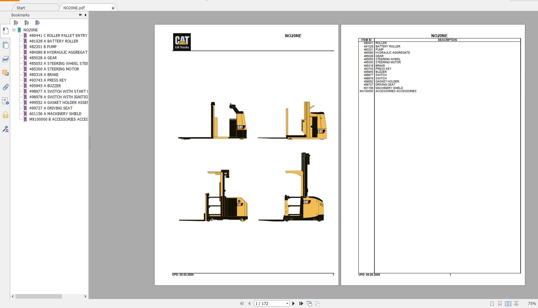 Caterpillar Warehouse Part Manual CD2