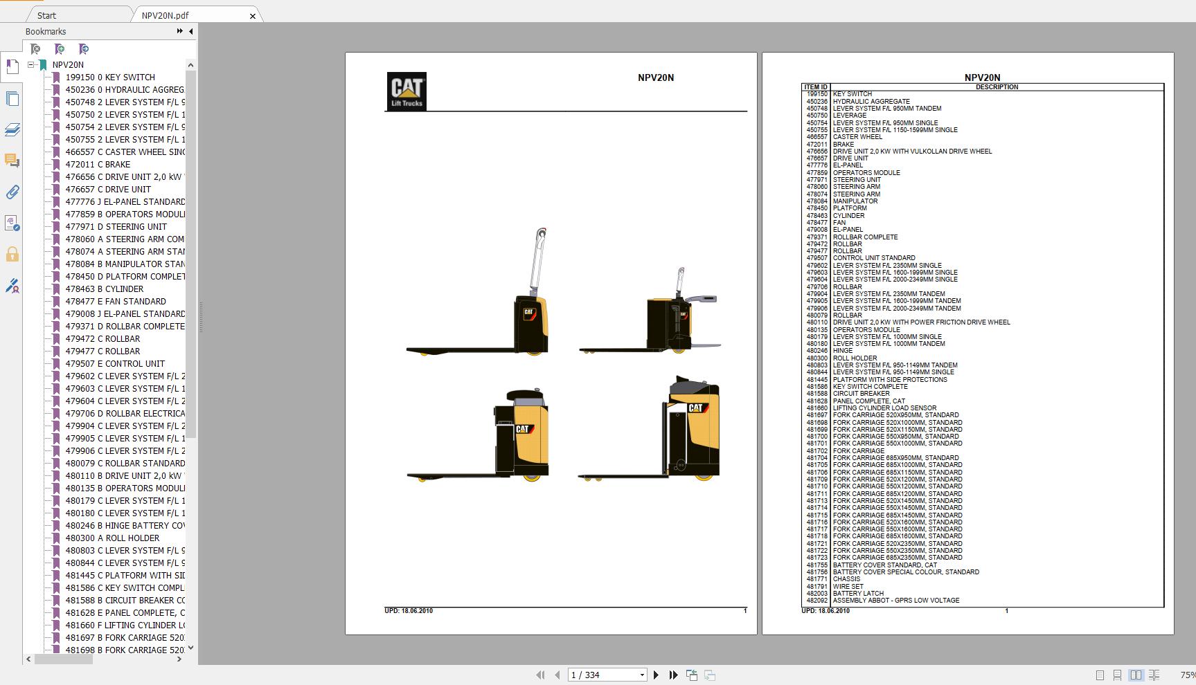 Caterpillar Warehouse Part Manual CD3