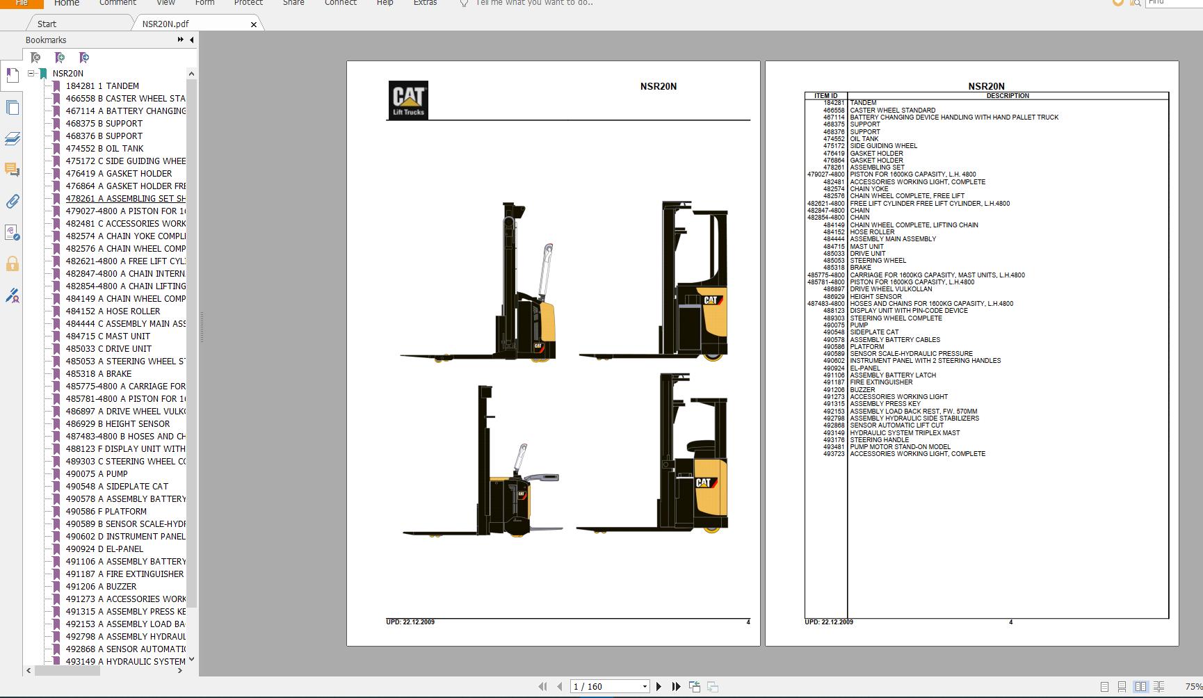 Caterpillar Warehouse Part Manual CD4