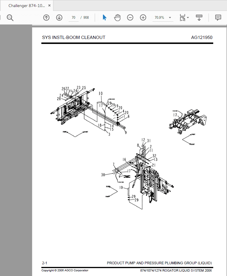 Challenger 874 1074 1274 ROGATOR LIQUID SYSTEM Parts Manual 2