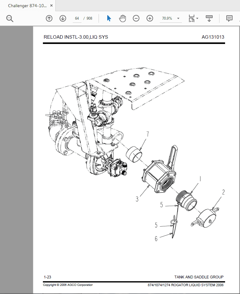 Challenger 874 1074 1274 ROGATOR LIQUID SYSTEM Parts Manual 3