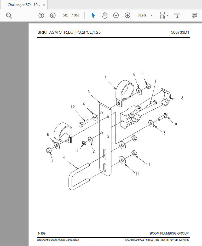 Challenger 874 1074 1274 ROGATOR LIQUID SYSTEM Parts Manual 4