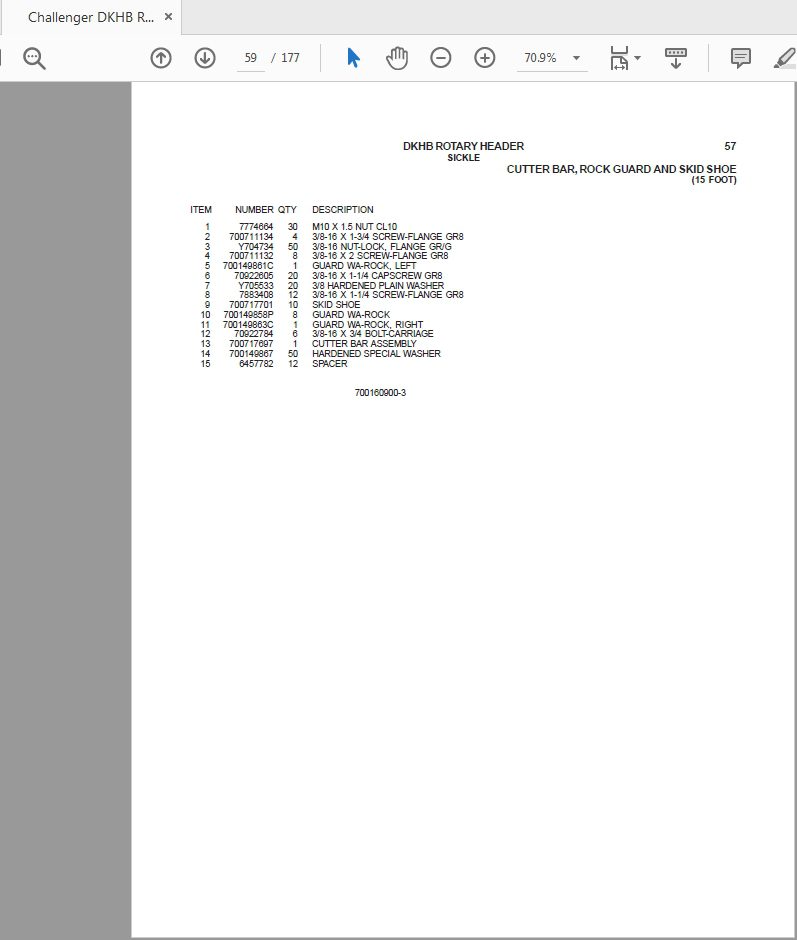 Challenger DKHB Rotary Header Parts Manual 4
