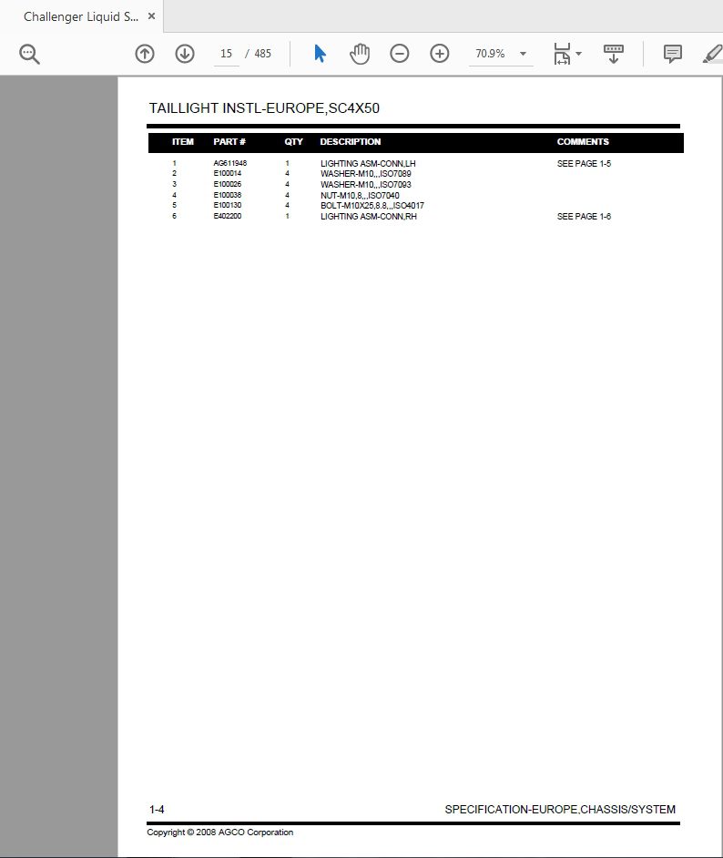Challenger Liquid Sprayers 4x5x Parts Manual 4