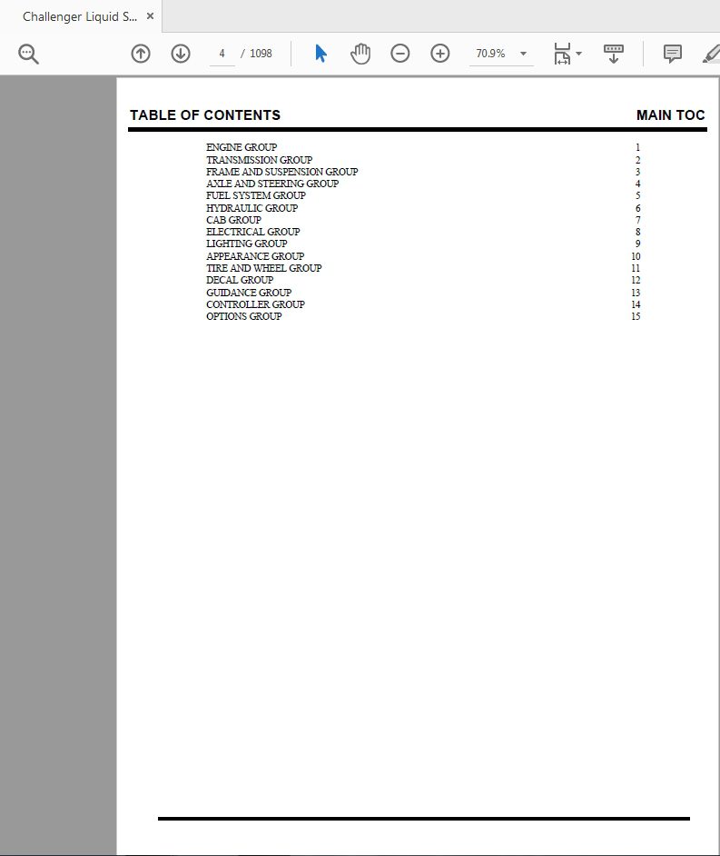 Challenger Liquid Sprayers 7460 7660 Parts Manual 2