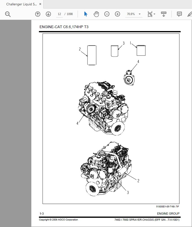 Challenger Liquid Sprayers 7460 7660 Parts Manual 3