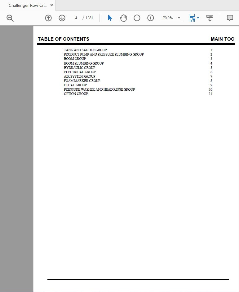Challenger Row Crop 874 1074 1274 1286C SS SSc ROGATOR Parts Manual 2