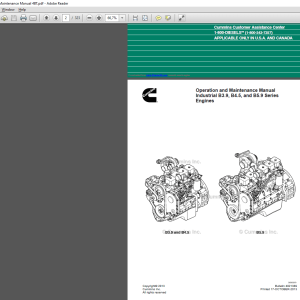 Cummins B39B45B59 Series Engine 4021389 Operation Maintenance Manual 1