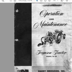 Ferguson TO 20   Operation and Maintenance Manual 1