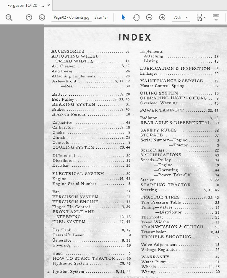 Ferguson TO 20   Operation and Maintenance Manual 2