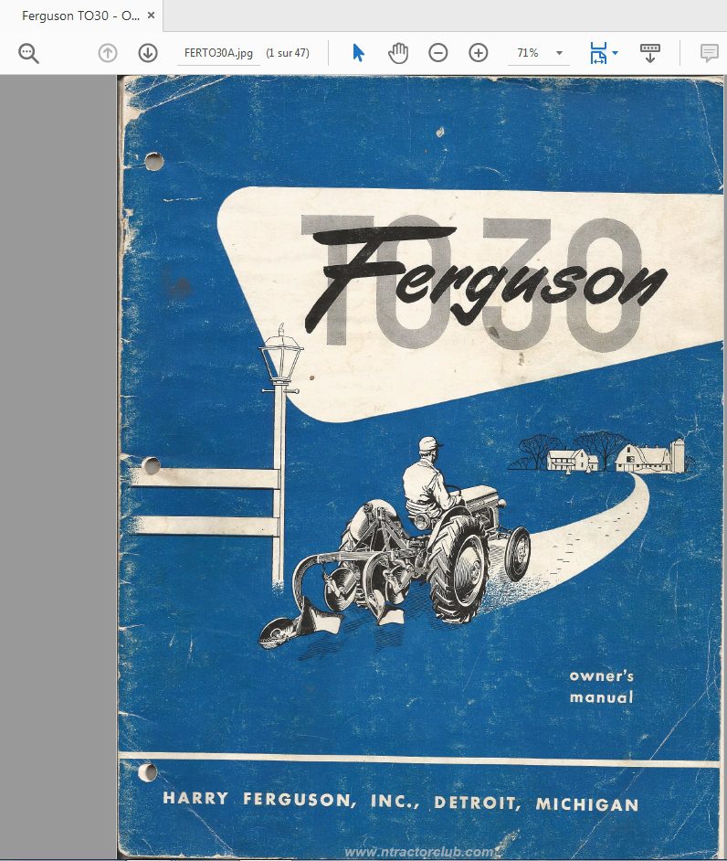 Ferguson TO30   Owners Manual 1