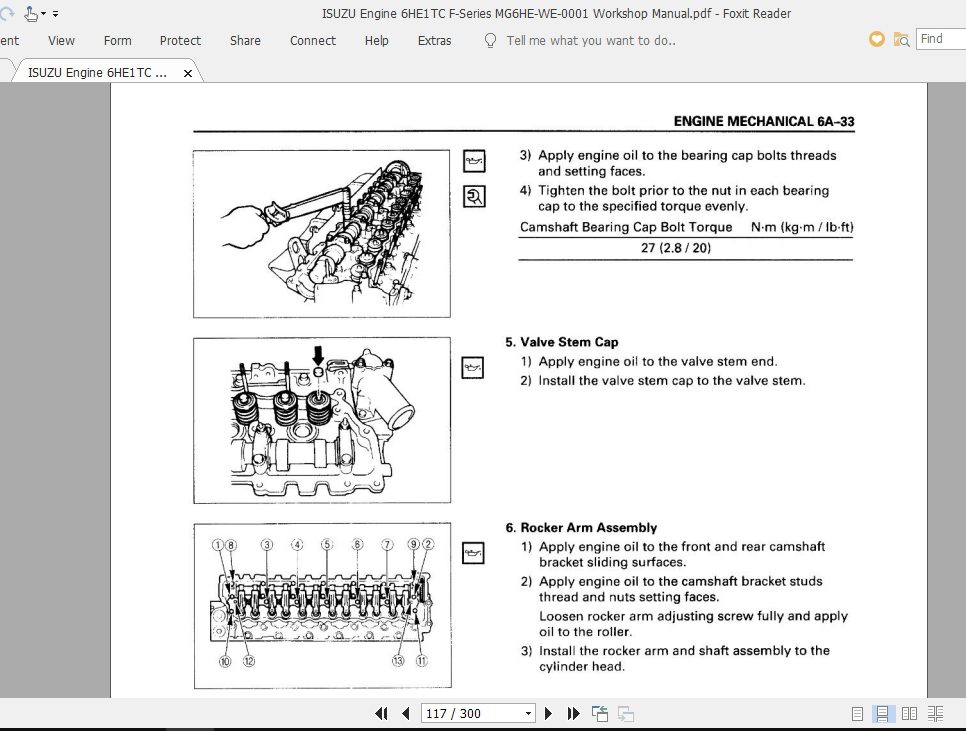 ISUZU Engine 6HE1TC F Series MG6HE WE 0001 Workshop Manual 4