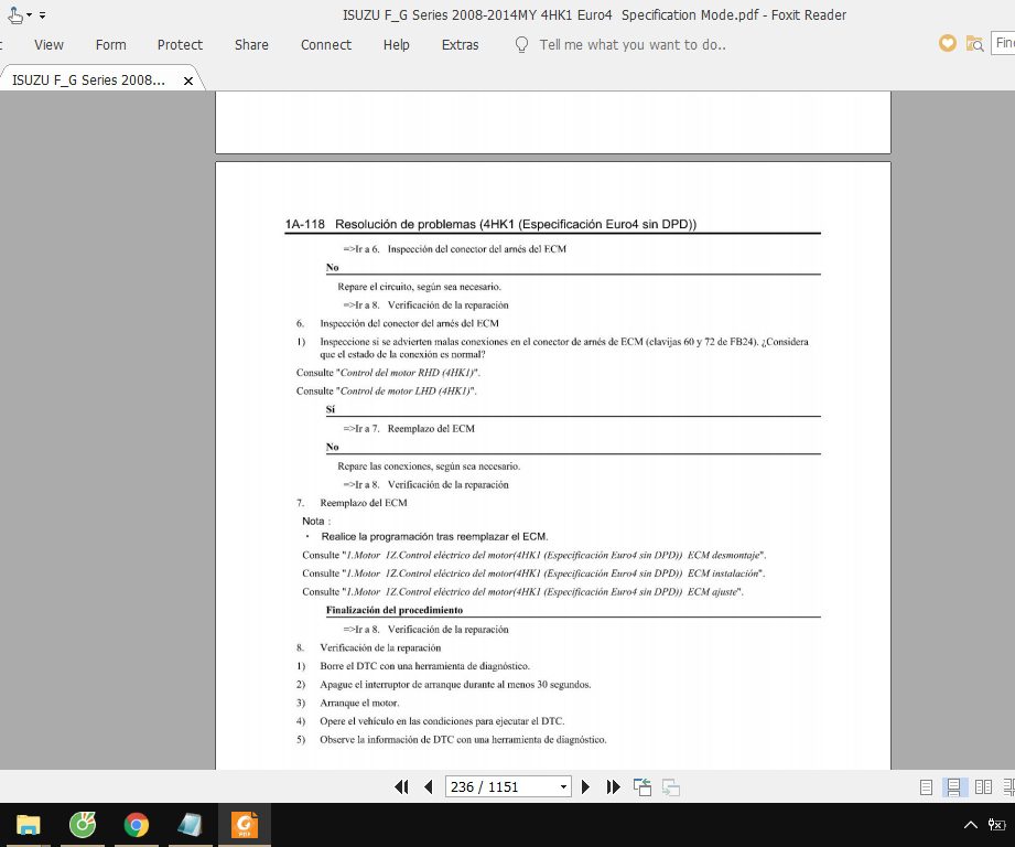 ISUZU FG Series 2008 2014MY 4HK1 Euro4 Specification Mode 2