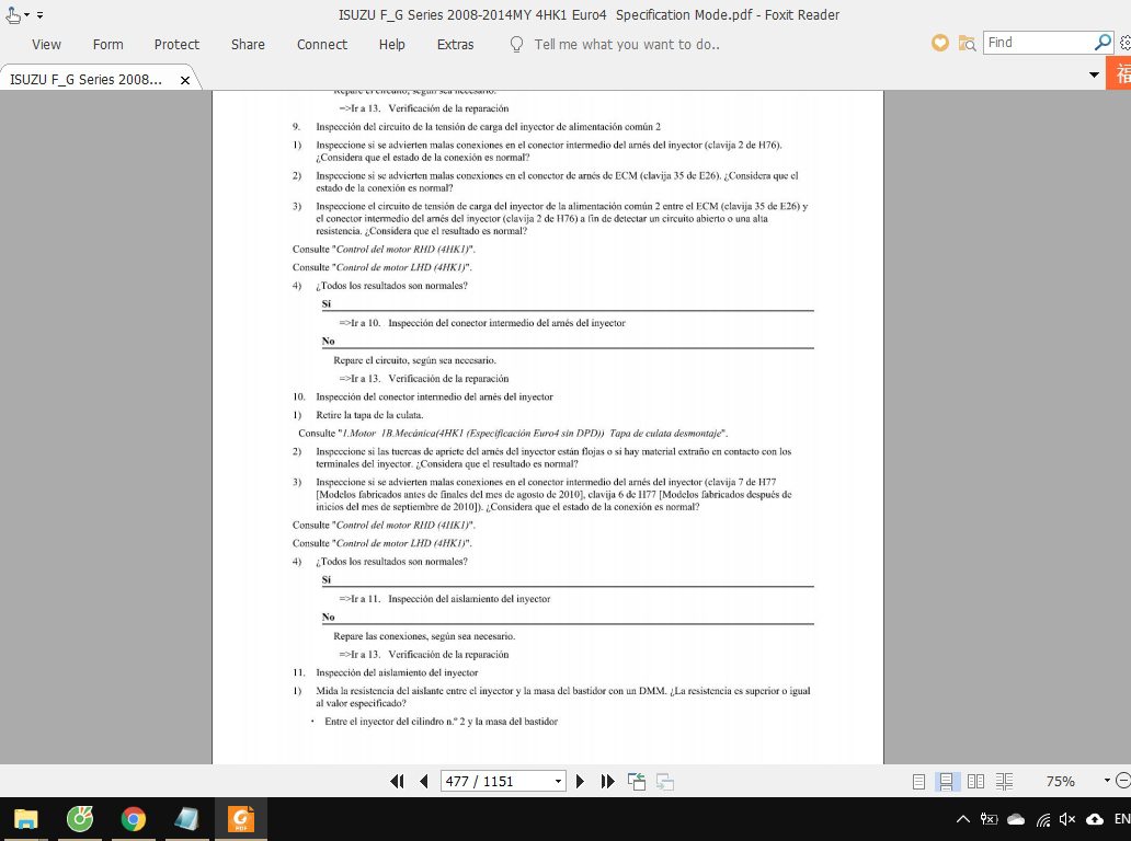 ISUZU FG Series 2008 2014MY 4HK1 Euro4 Specification Mode 3