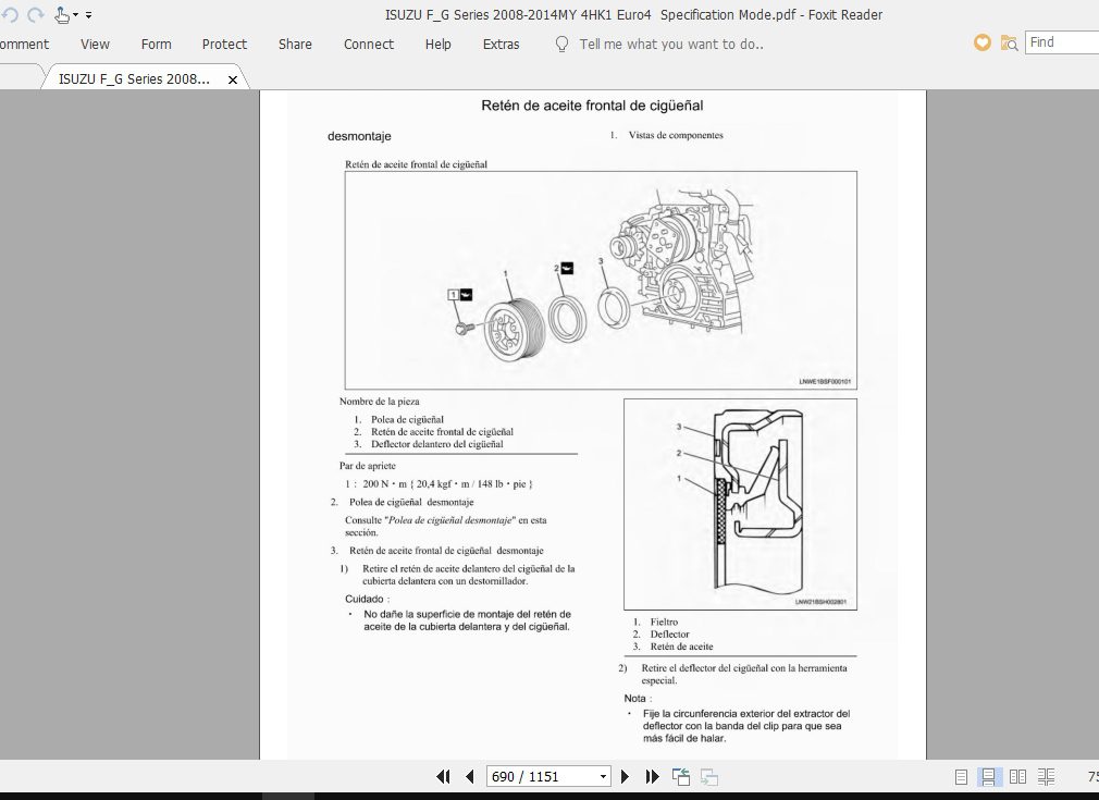ISUZU FG Series 2008 2014MY 4HK1 Euro4 Specification Mode 4