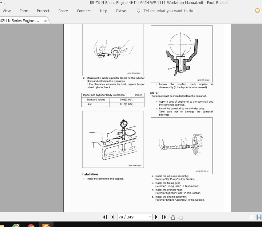ISUZU N Series Engine 4HJ1 LG4JH WE 1111 Workshop Manual 2