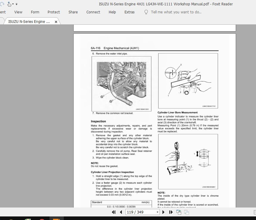 ISUZU N Series Engine 4HJ1 LG4JH WE 1111 Workshop Manual 3