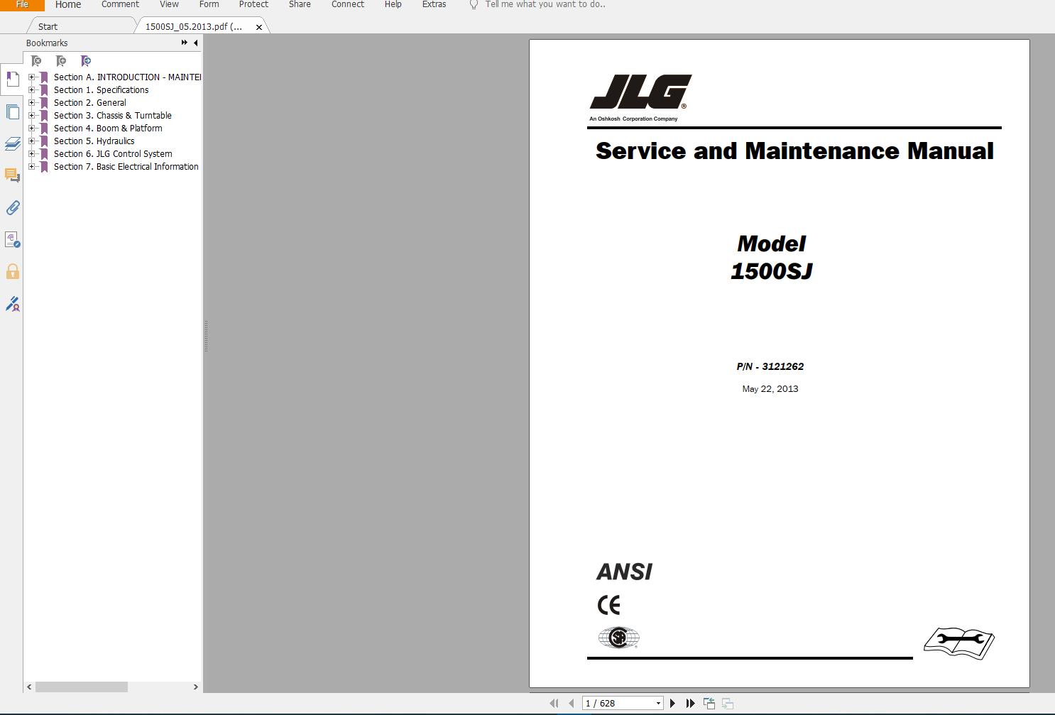 JLG Part and Service Maintenance Manual CD5