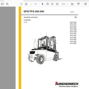 Jungheinrich DFGTFG 660 690 51289390 Service Manual 1