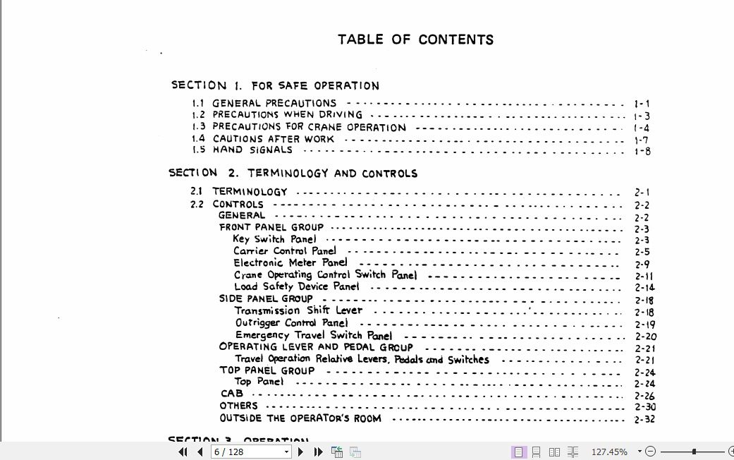Kobelco Rough Terrain Crane RK250 II Operators Manual 2