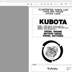 Kubota Engine Series V1505 BB EC 1 97898 04060 Parts Manual 1