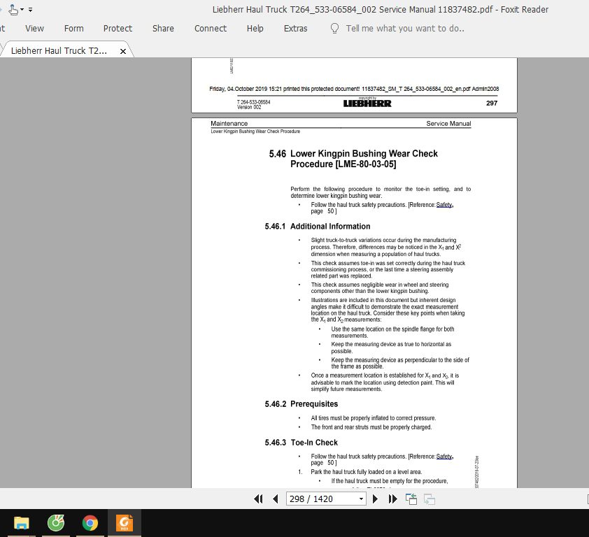 Liebherr Haul Truck T264533 06584002 Service Manual 11837482 3VYsn8