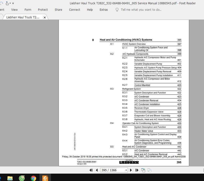 Liebherr Haul Truck T282C532 06488 06491005 Service Manual 10880545 2