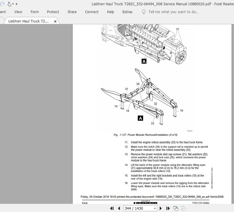 Liebherr Haul Truck T282C532 06494008 Service Manual 10880020 2