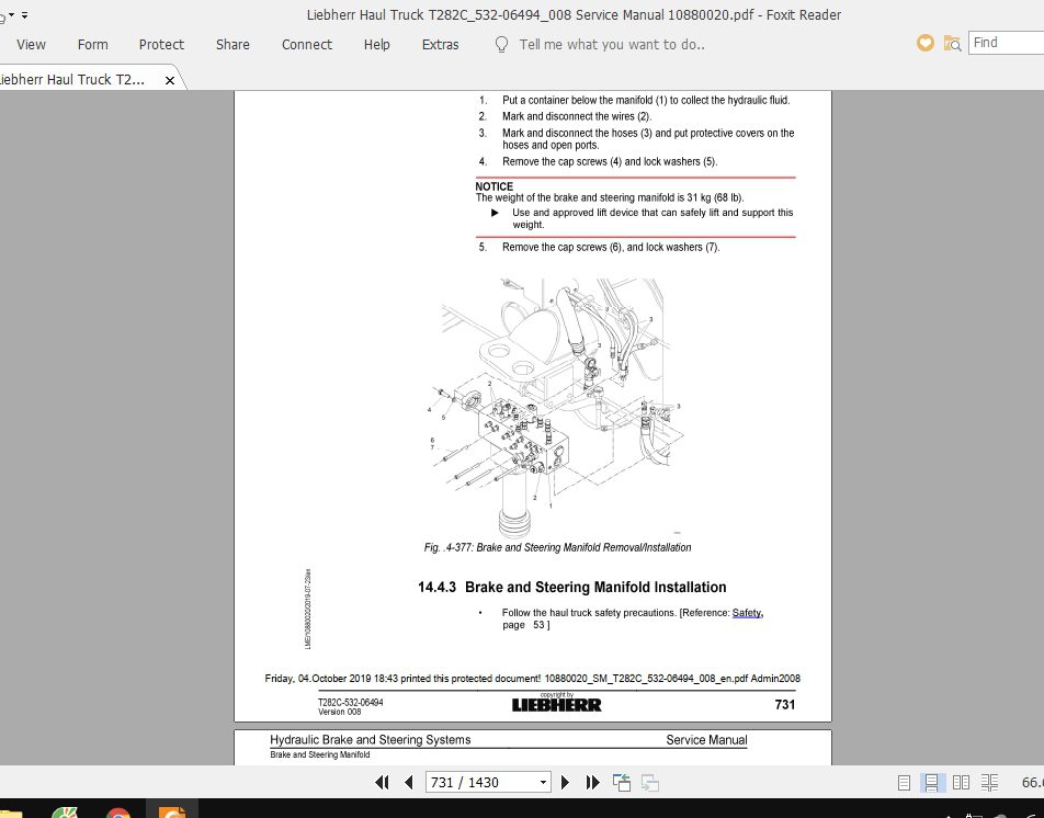 Liebherr Haul Truck T282C532 06494008 Service Manual 10880020 4
