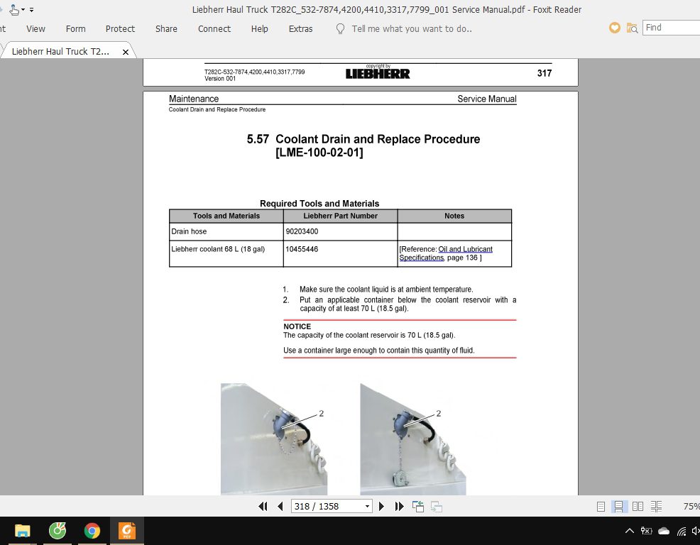 Liebherr Haul Truck T282C532 78744200441033177799001 Service Manual 2