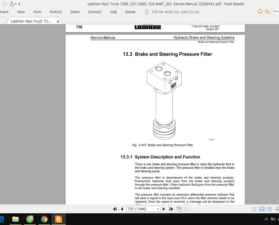 Liebherr Haul Truck T284537 2085 532 9087001 Service Manual 12200401 3