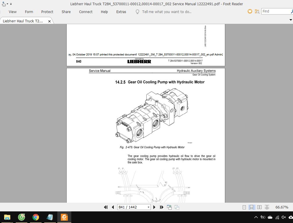 Liebherr Haul Truck T28453700011 0001200014 00017002 Service Manual 12222491 4