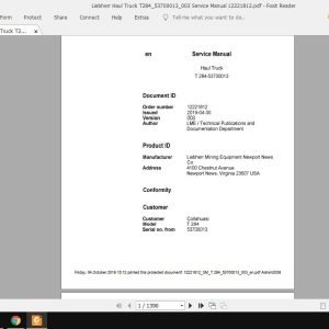 Liebherr Haul Truck T28453700013003 Service Manual 12221812 1