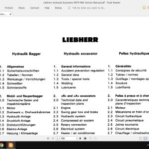 Liebherr Hydraulic Excavator R974 984 Service Manual 1