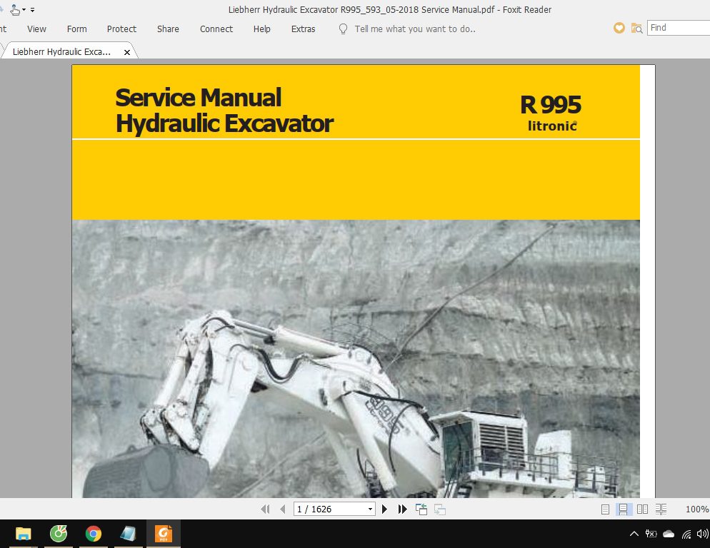 Liebherr Hydraulic Excavator R99559305 2018 Service Manual 1