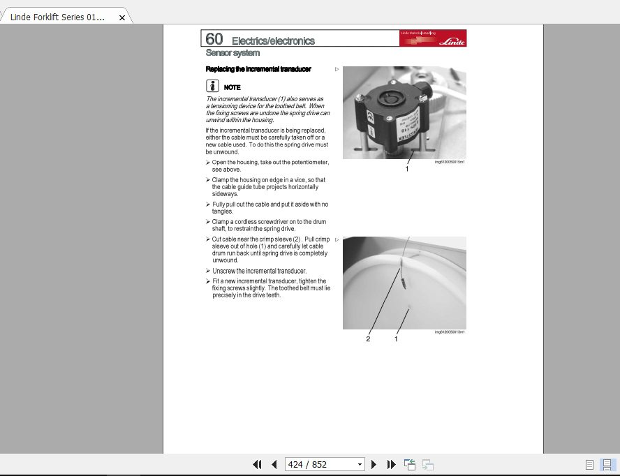 Linde Forklift Series 01104K 448VEN52308042257 Service Manuals 3