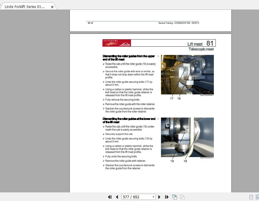 Linde Forklift Series 01104K 448VEN52308042257 Service Manuals 4